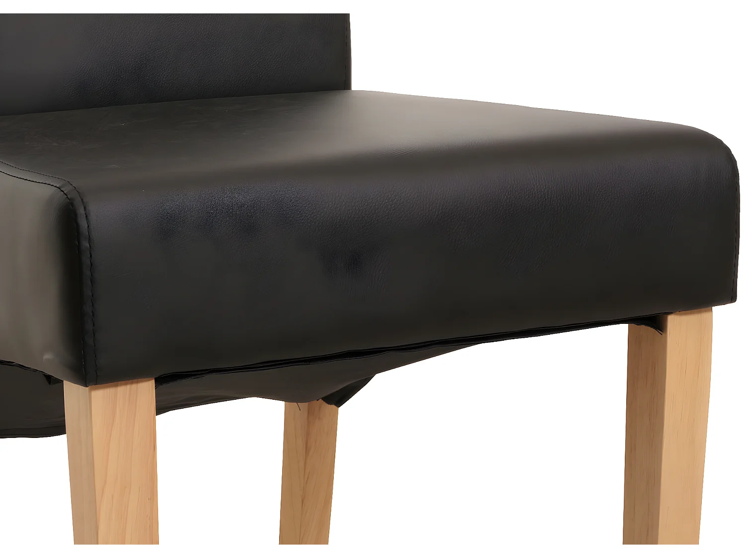 Chaise de salle à manger Cesena (lot de 2),  similicuir mat, noir, pieds clairs