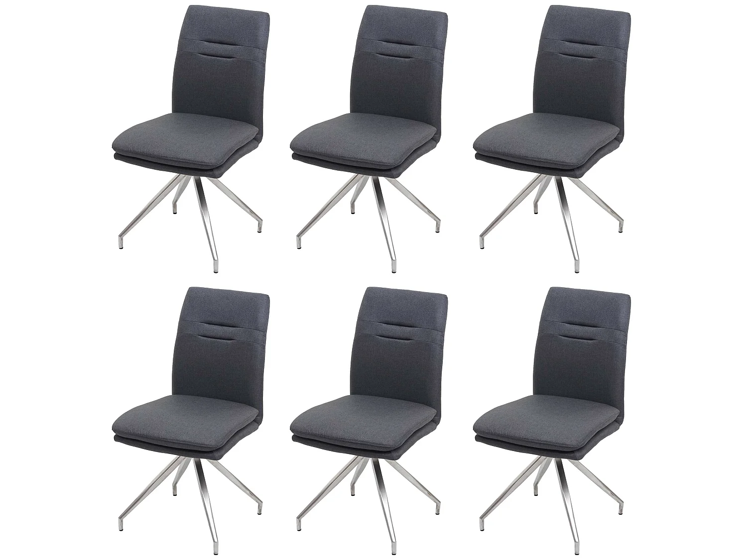 Chaise de salle à manger MCW-H70 (lot de 6),  gris foncé