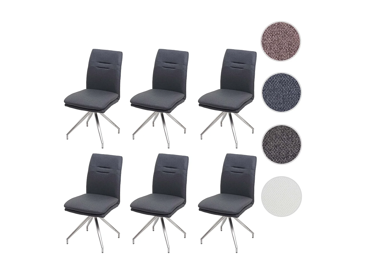 Krzesło do jadalni MCW-H70 (zestaw 6 sztuk),  ciemnoszary