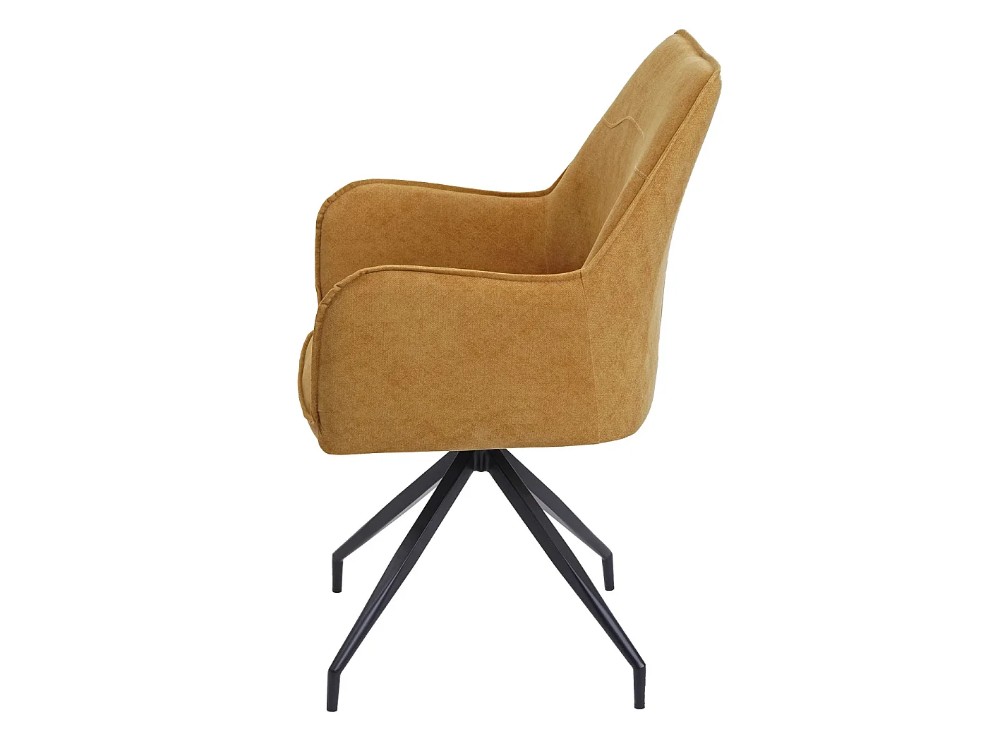 Set 6x sedie imbottite con braccioli MCW-K15 struttura treppiede tessuto giallo