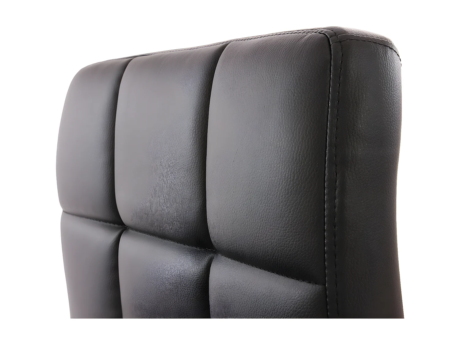 Cadiz eetkamerstoel, draaibaar,  kunstleer zwart, voet chroom