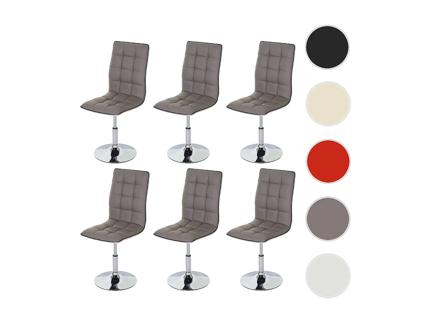 Eetkamerstoel MCW-C41 (set van 6),  taupe-grijs