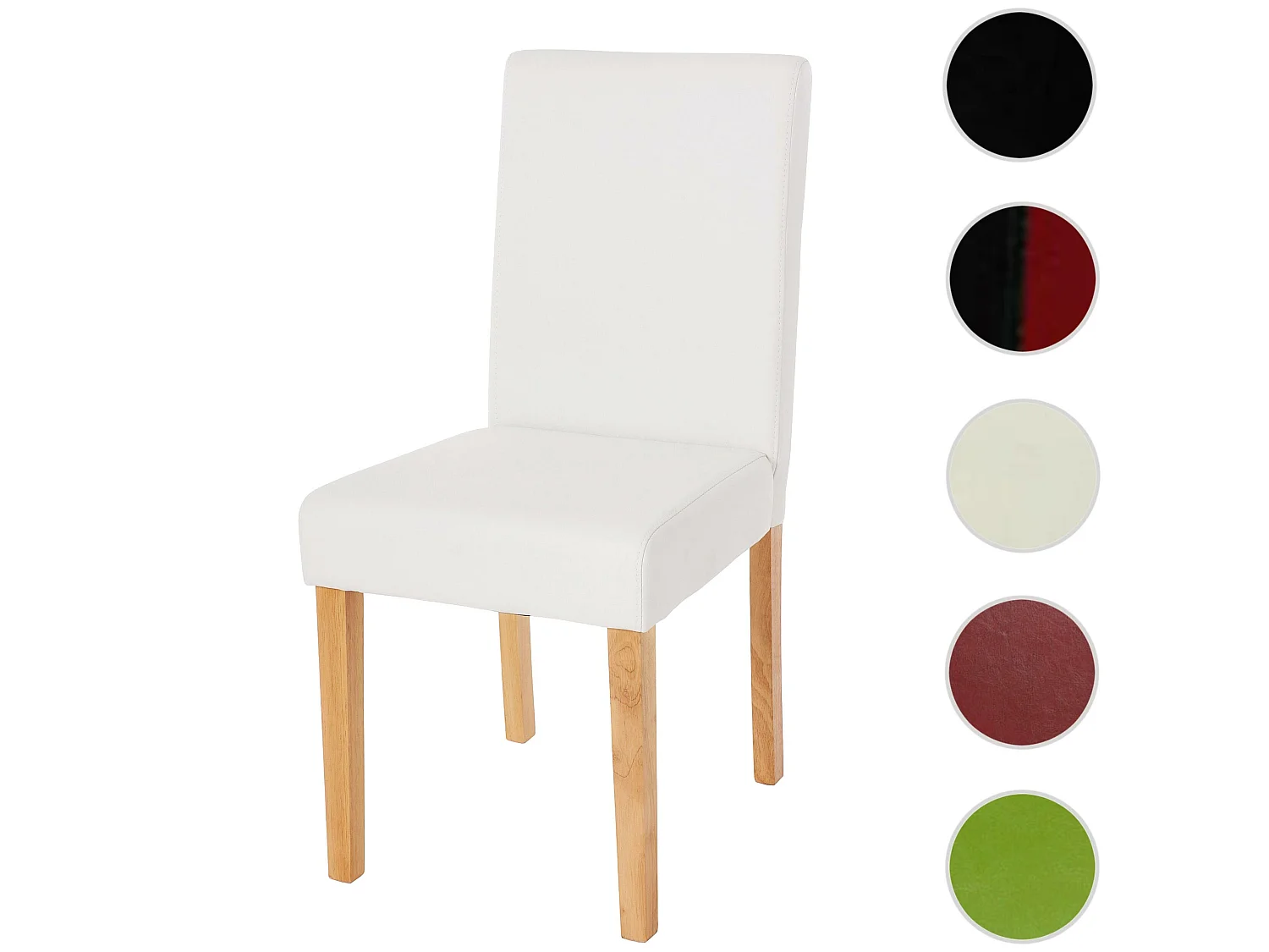Chaise de salle à manger Littau,  blanc mat, pieds clairs