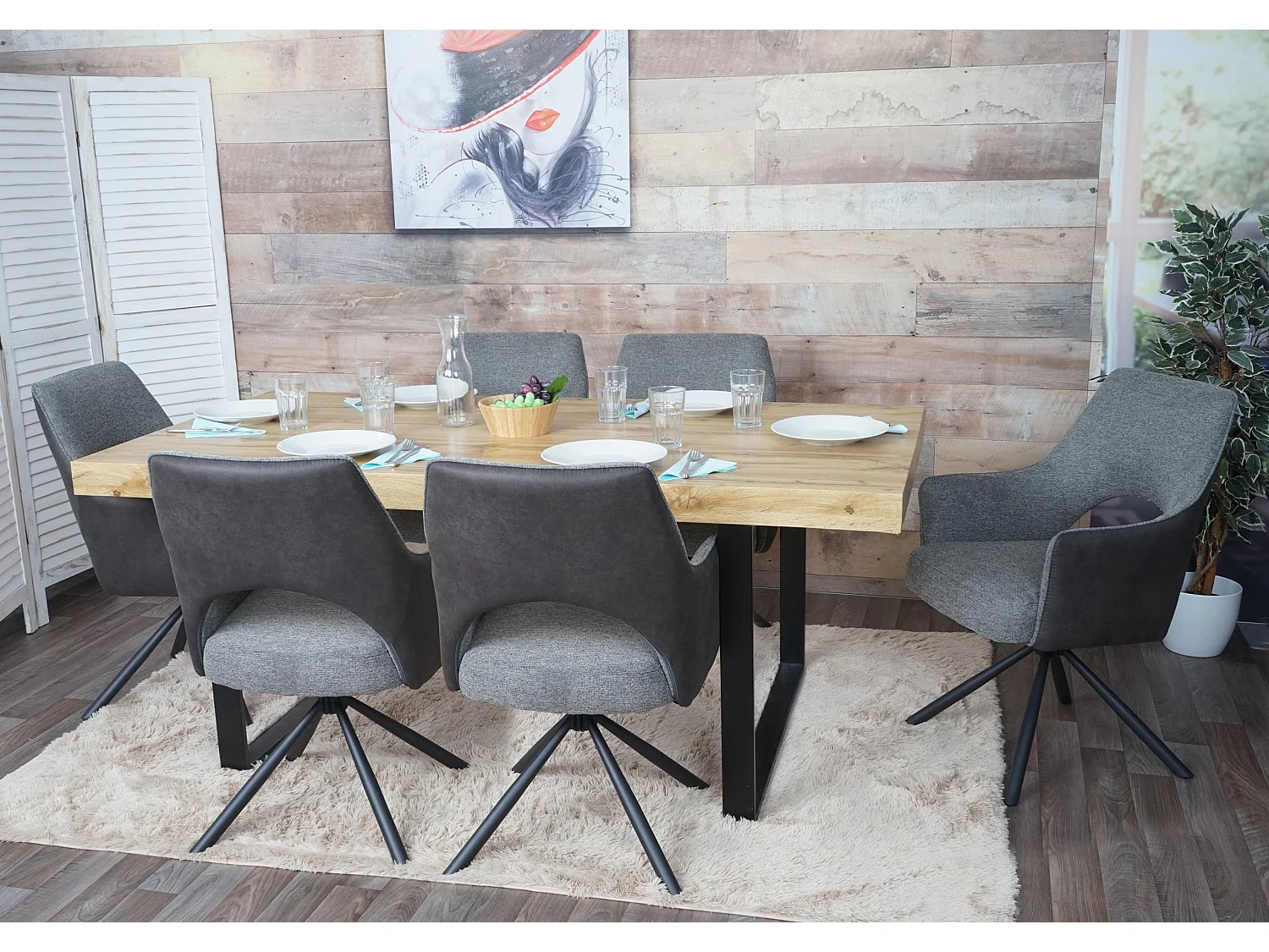 Chaise de salle à manger MCW-K30 (lot de 6),  gris-gris foncé