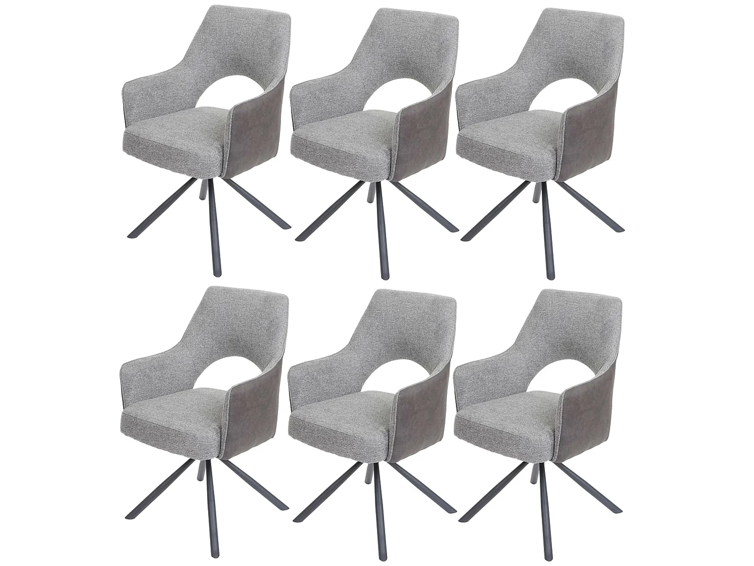 Chaise de salle à manger MCW-K30 (lot de 6),  gris-gris foncé