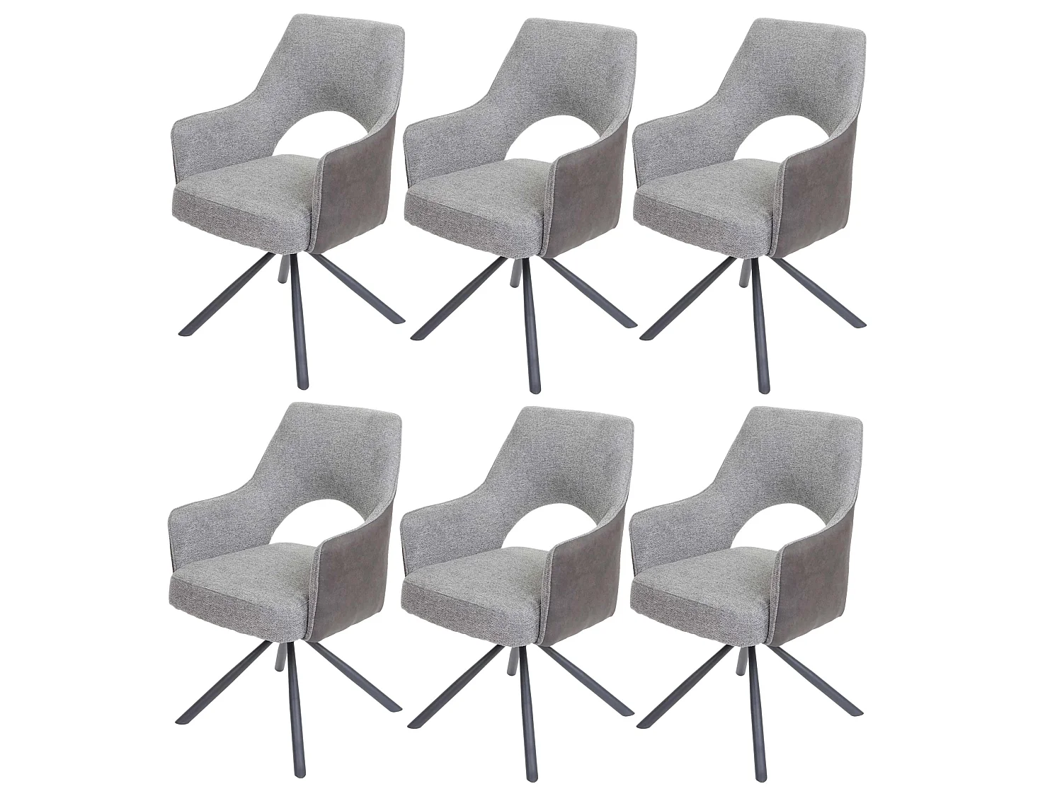 Chaise de salle à manger MCW-K30 (lot de 6),  gris-gris foncé