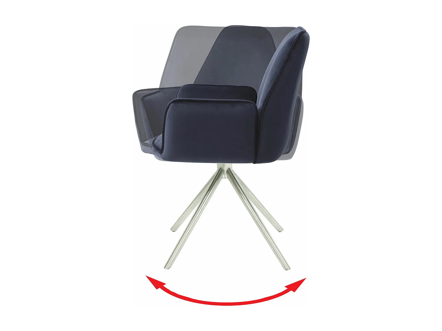 Esszimmerstuhl MCW-G67, Anthrazit-blau, Edelstahl