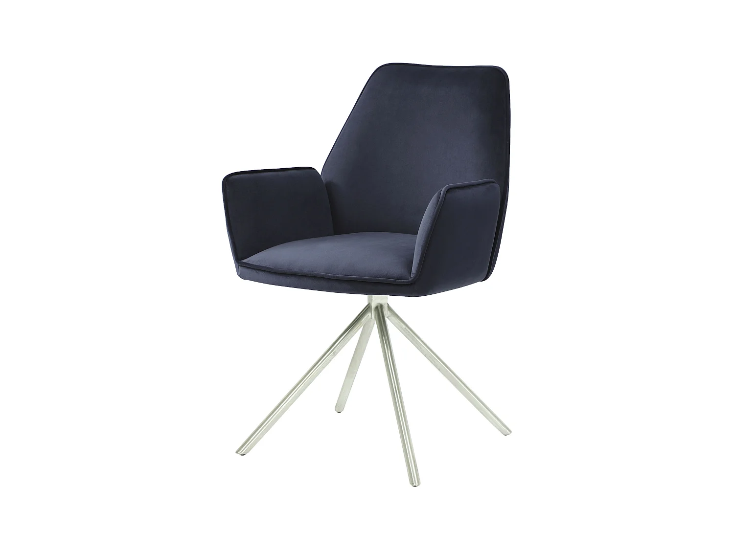 Silla de comedor MCW-G67,  azul antracita, acero inoxidable