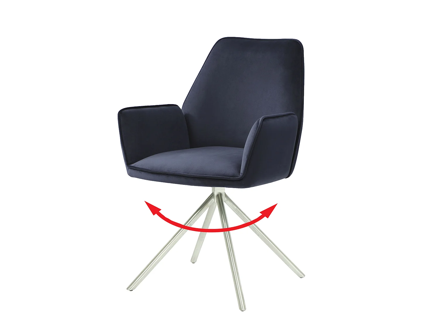 Esszimmerstuhl MCW-G67, Anthrazit-blau, Edelstahl