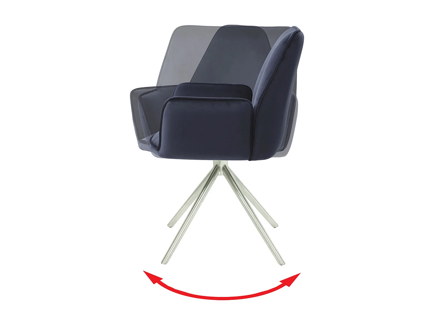 Esszimmerstuhl MCW-G67, Anthrazit-blau, Edelstahl