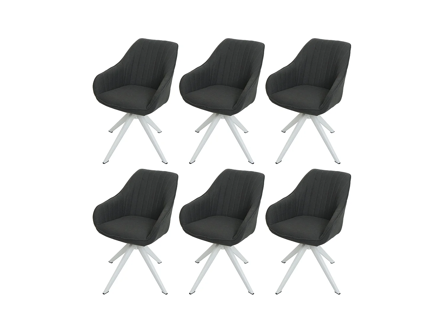 Chaise de salle à manger MCW-K27 (lot de 6),  gris foncé