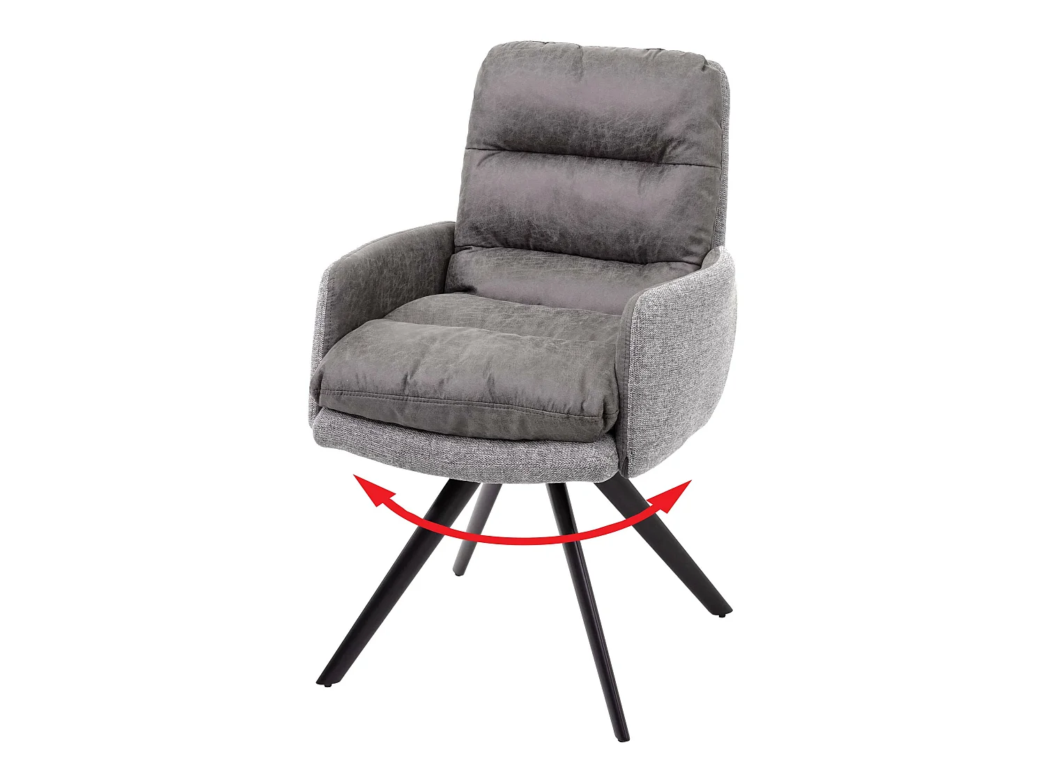 Chaise de salle à manger MCW-G66,  gris clair-gris, avec accoudoirs