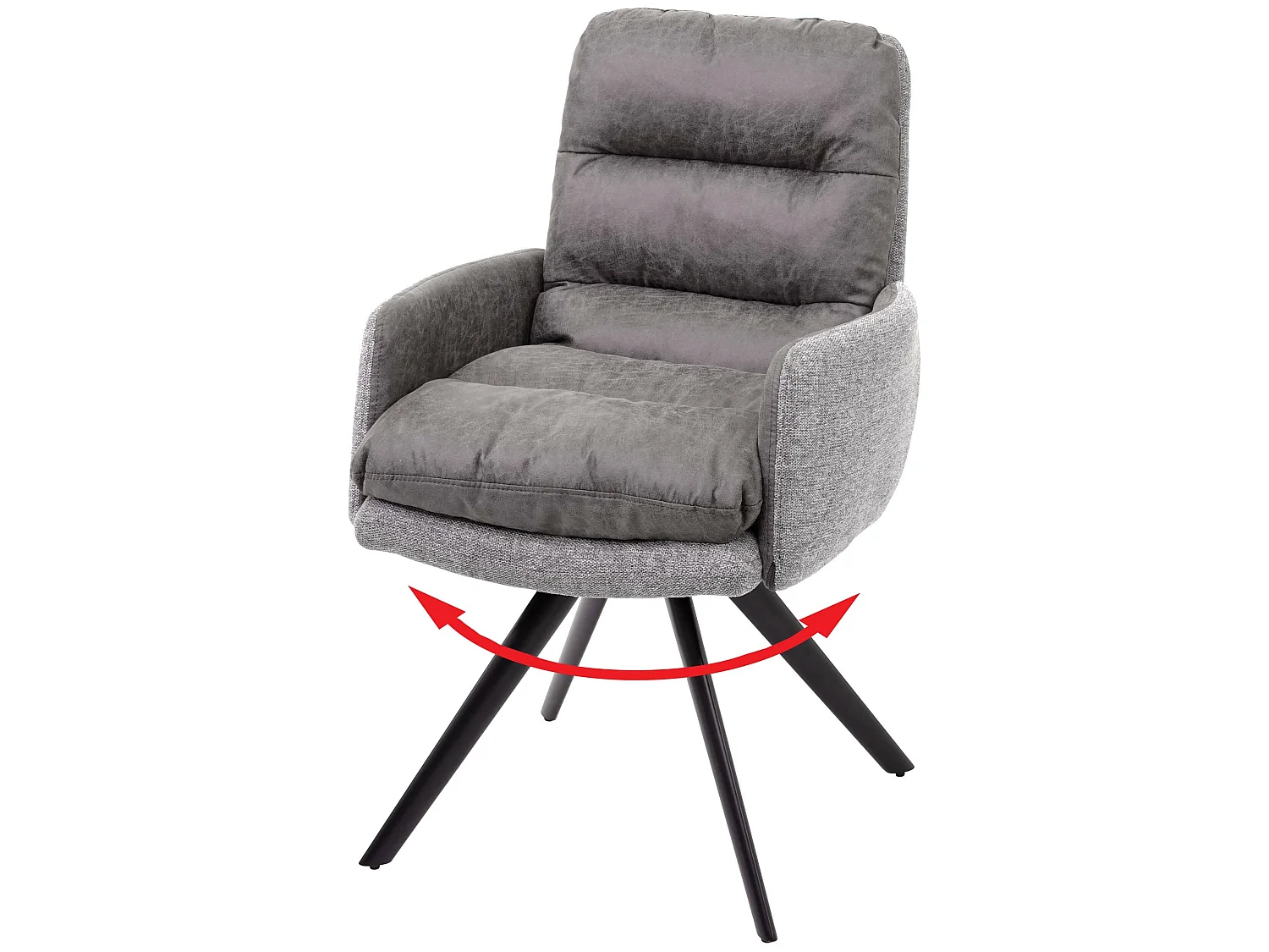 Chaise de salle à manger MCW-G66,  gris clair-gris, avec accoudoirs