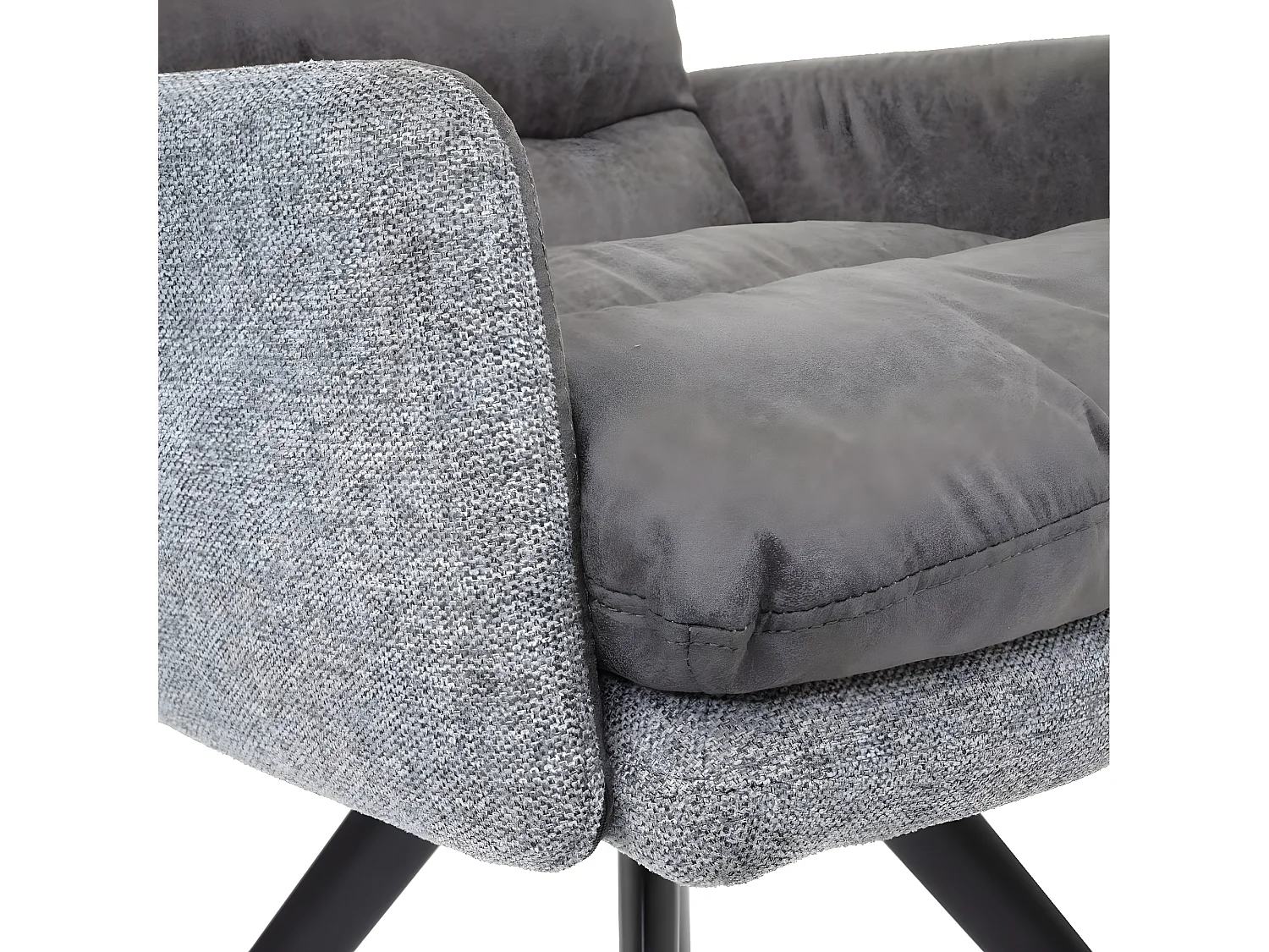 Chaise de salle à manger MCW-G66,  gris clair-gris, avec accoudoirs