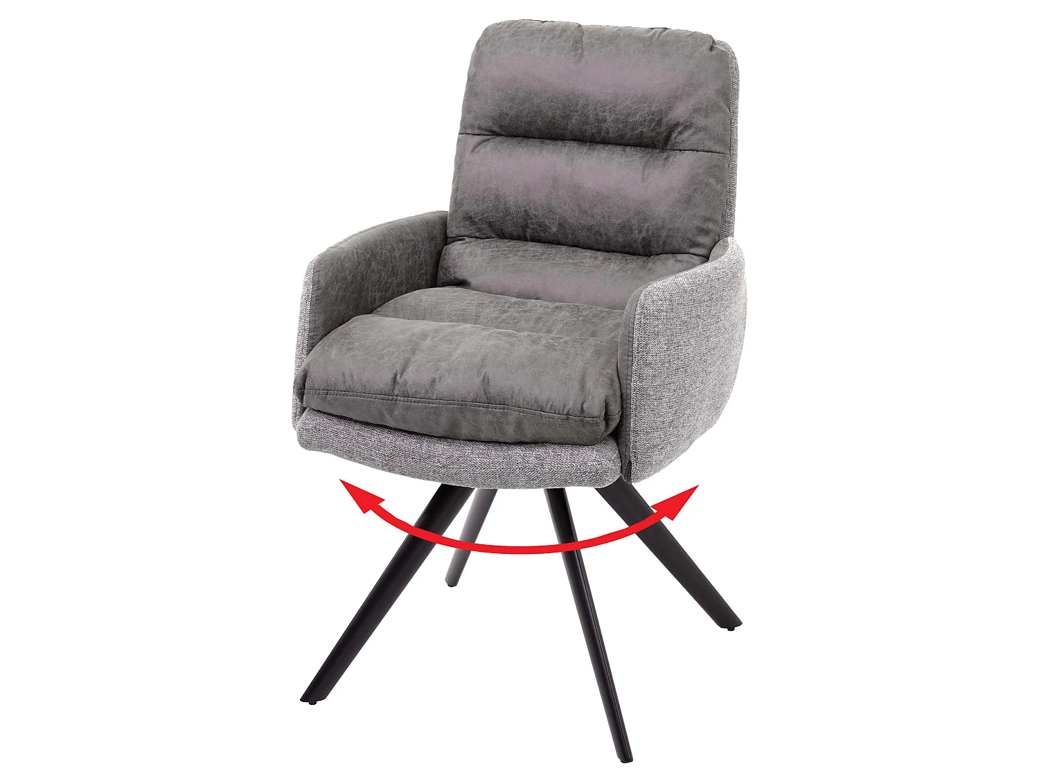 Eetkamerstoel MCW-G66,  lichtgrijs-grijs, met armleuning