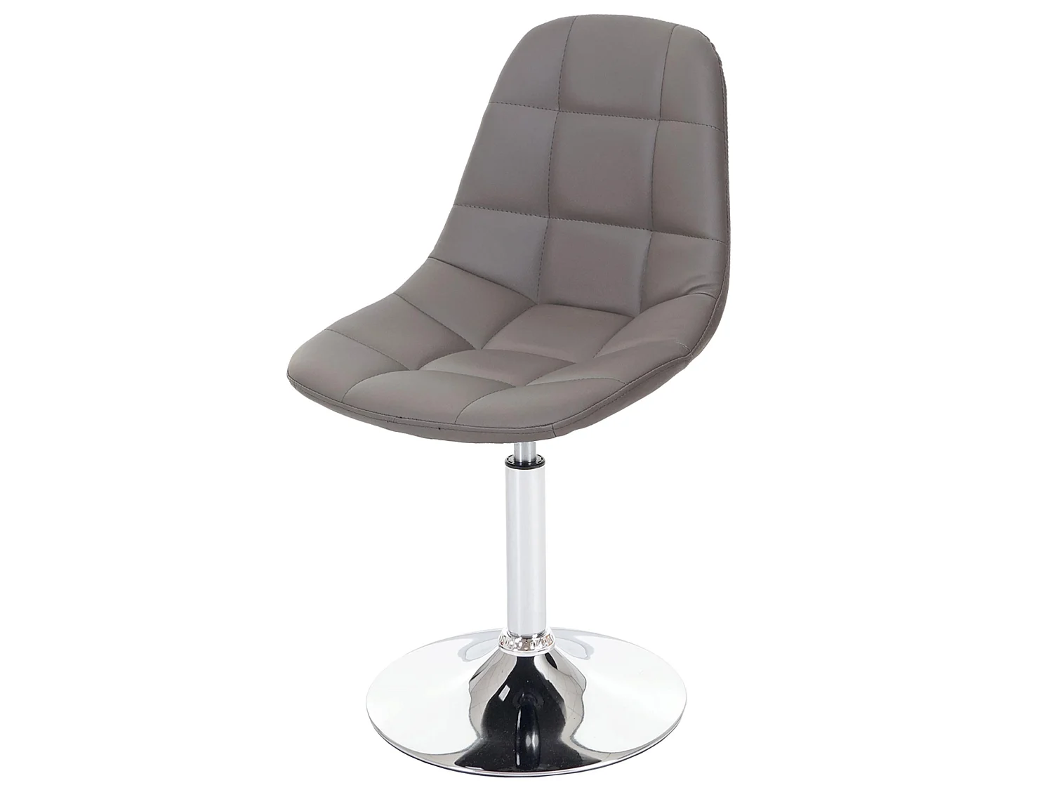 Chaise de salle à manger MCW-A60,  similicuir taupe, pied chromé