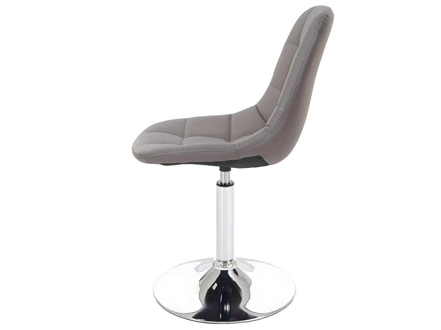 Chaise de salle à manger MCW-A60,  similicuir taupe, pied chromé