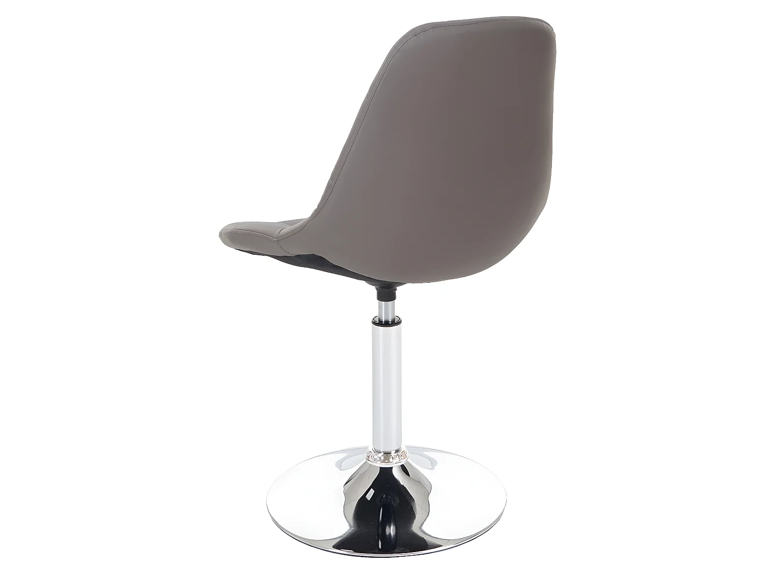 Chaise de salle à manger MCW-A60,  similicuir taupe, pied chromé