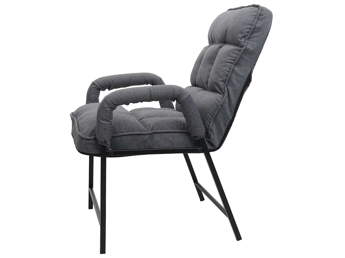 Chaise de salle à manger MCW-K40,  tissu/textile gris foncé
