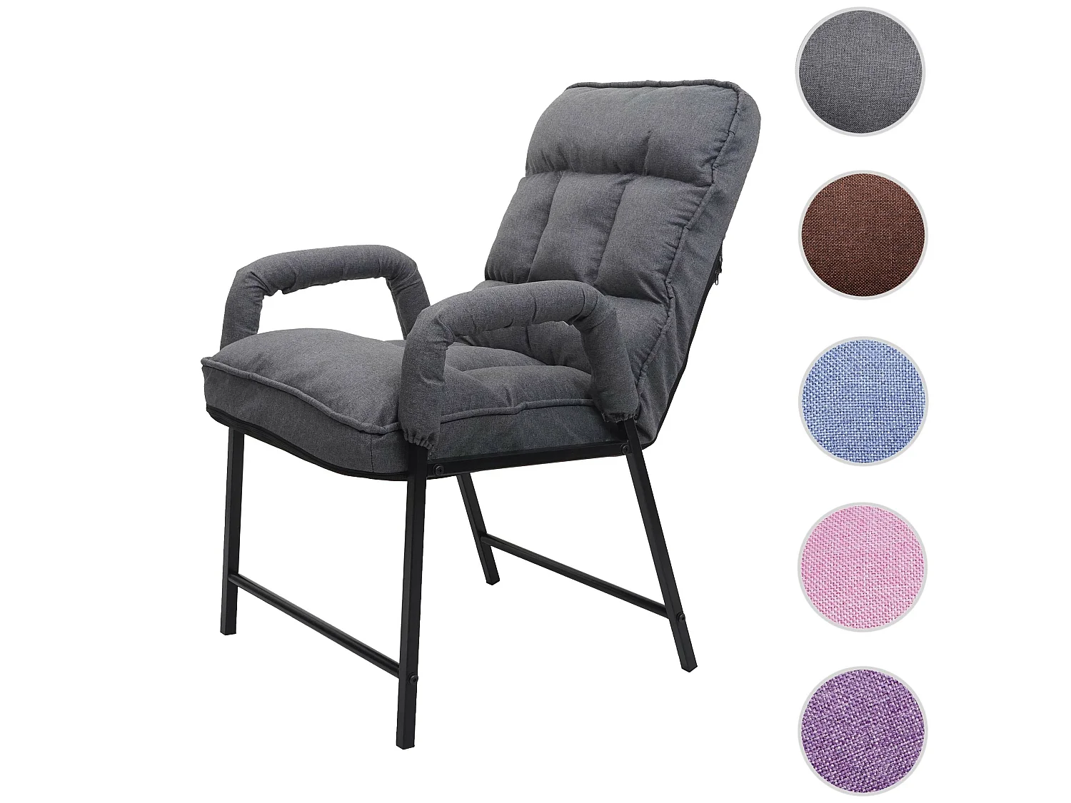 Chaise de salle à manger MCW-K40,  tissu/textile gris foncé