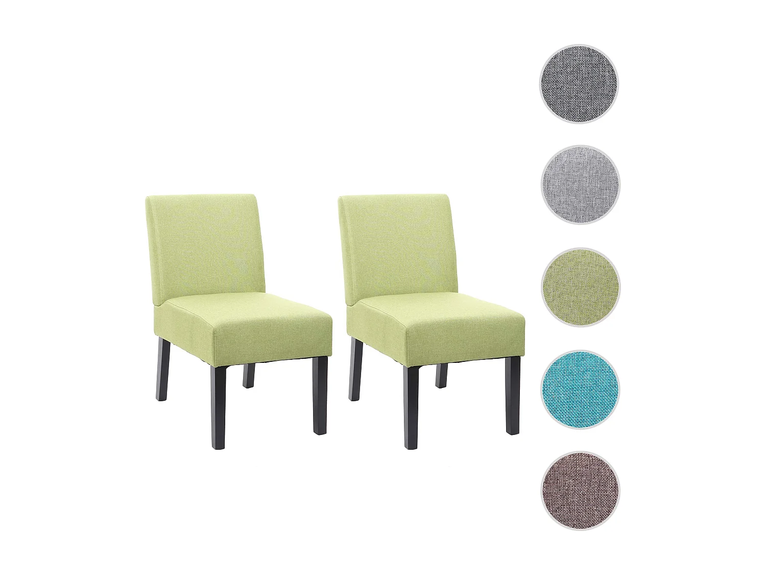 Chaise de salle à manger MCW-F61 (lot de 2),  vert