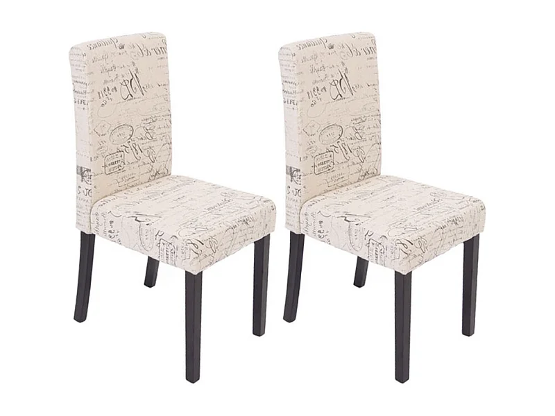 Set 2x sedie Littau tessuto soggiorno cucina sala da pranzo 43x56x90cm scritte piedi scuri