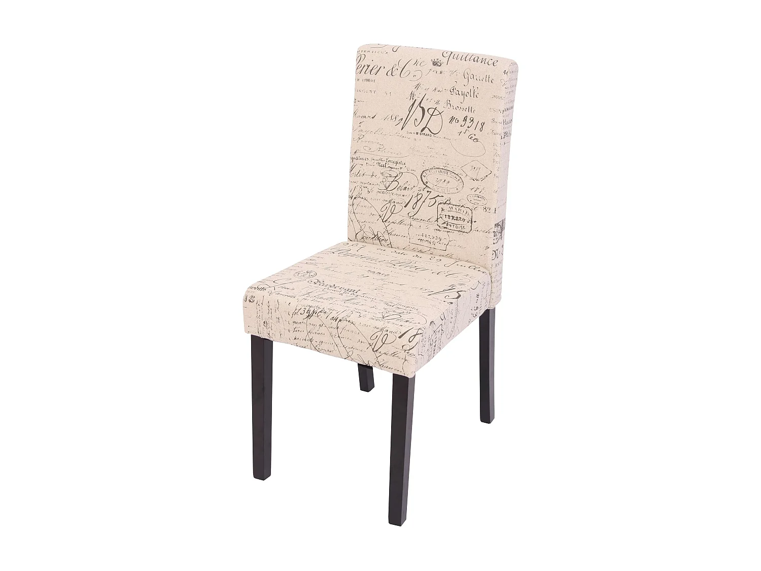 Chaise de salle à manger Littau (lot de 2),  tissu words fabric, pieds foncés