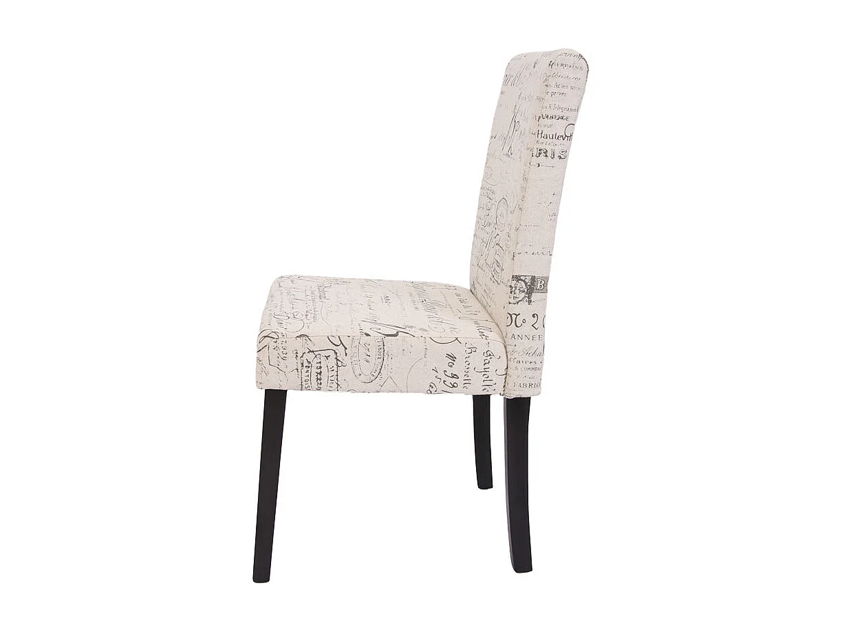 Chaise de salle à manger Littau (lot de 2),  tissu words fabric, pieds foncés