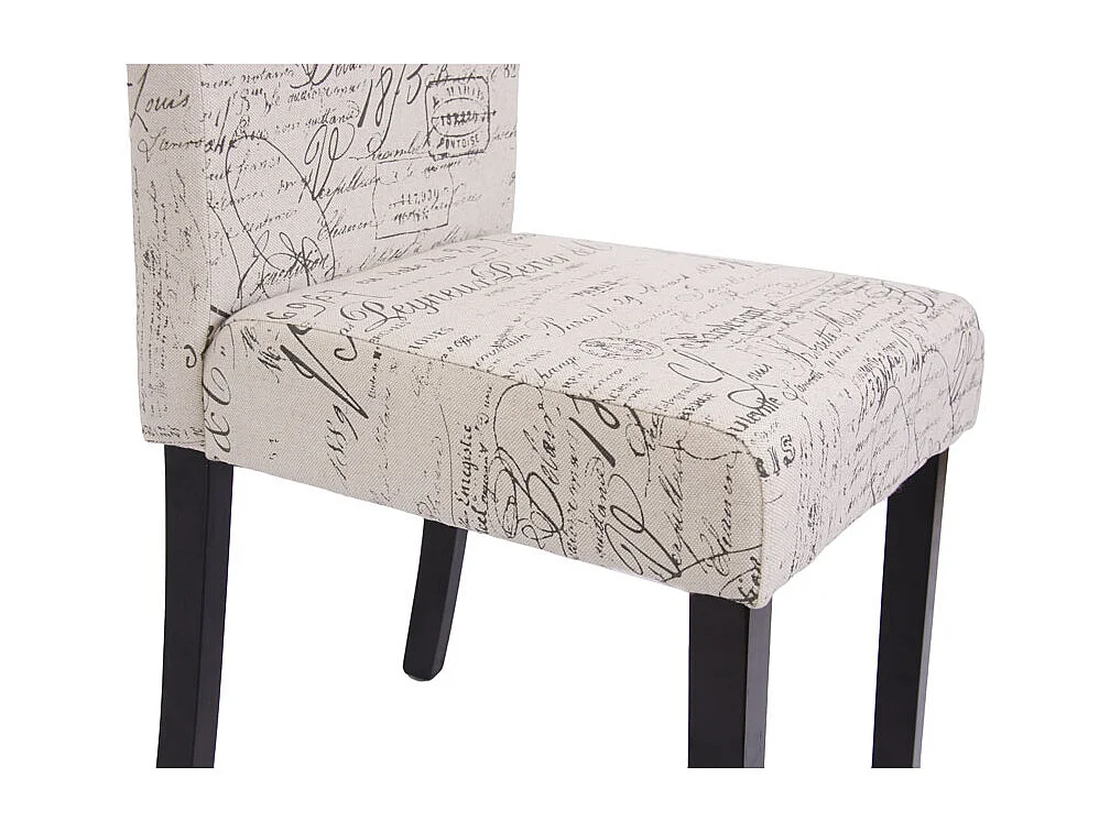 Chaise de salle à manger Littau (lot de 2),  tissu words fabric, pieds foncés