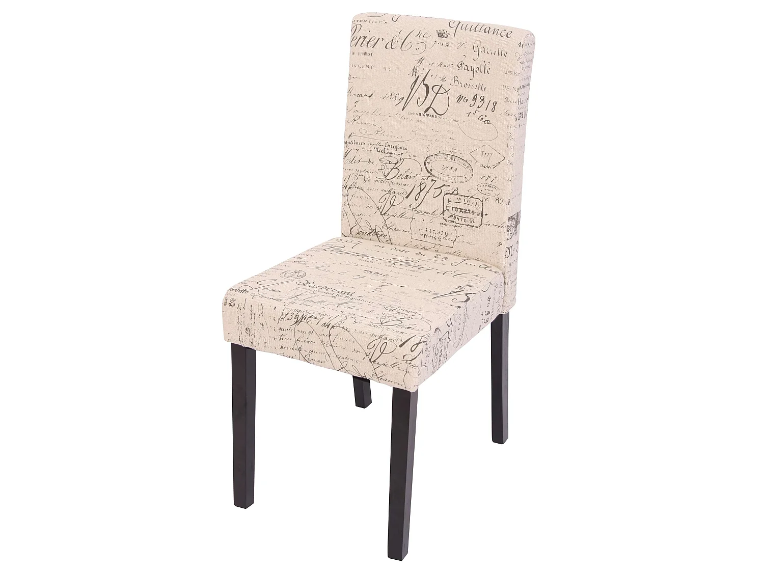 Chaise de salle à manger Littau (lot de 2),  tissu words fabric, pieds foncés