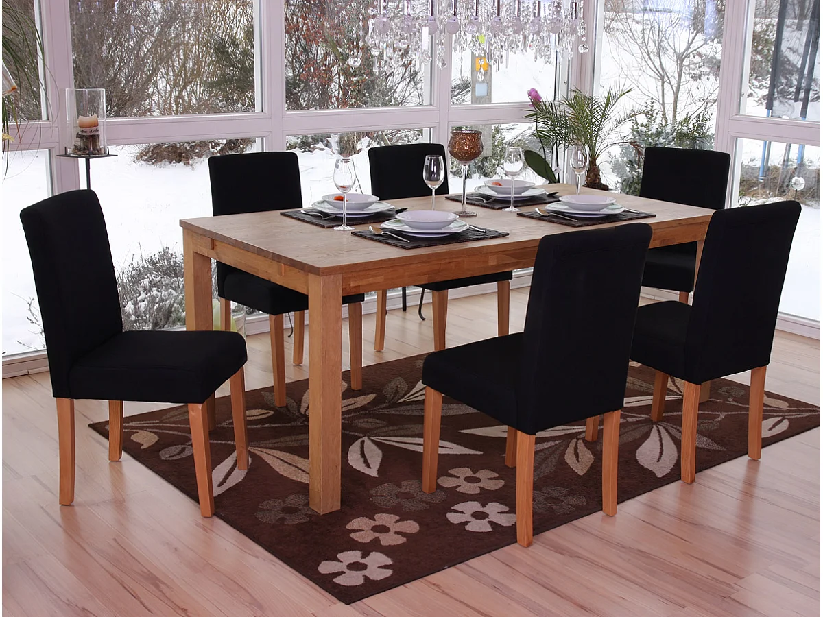 Eetkamerstoel Littau belettering,  zwart, lichtgekleurde poten