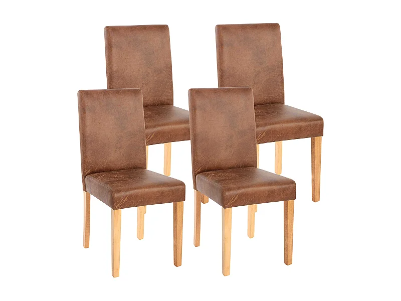 Set 4x sedie Littau tessuto soggiorno cucina sala da pranzo effetto scamosciato 56x43x90cm piedi chiari