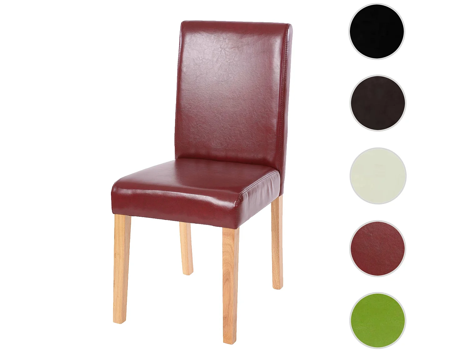 Chaise de salle à manger Littau,  rouge-brun, pieds clairs