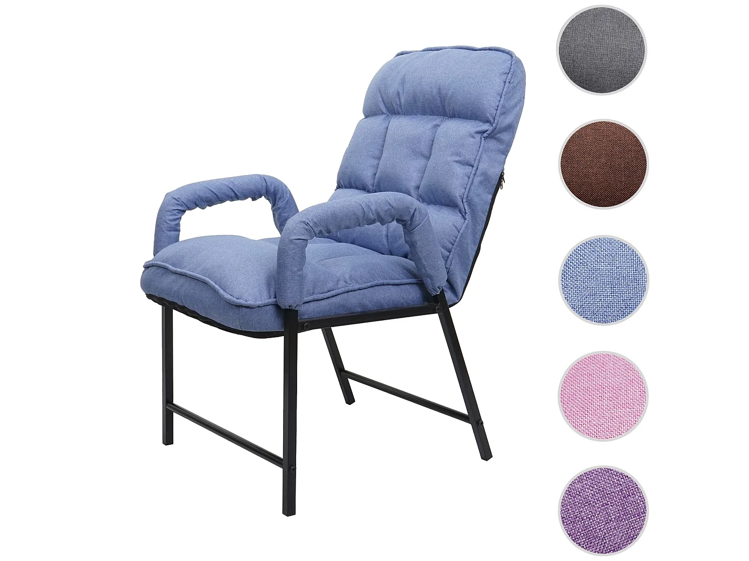 Eetkamerstoel MCW-K40,  stof/textiel blauw