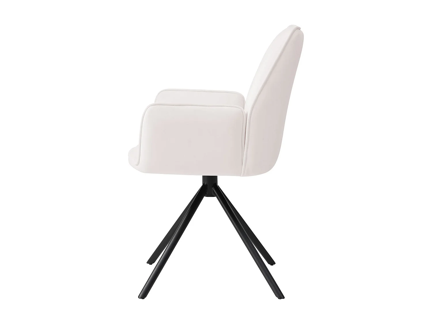 Esszimmerstuhl MCW-G67, Creme-beige, Beine schwarz