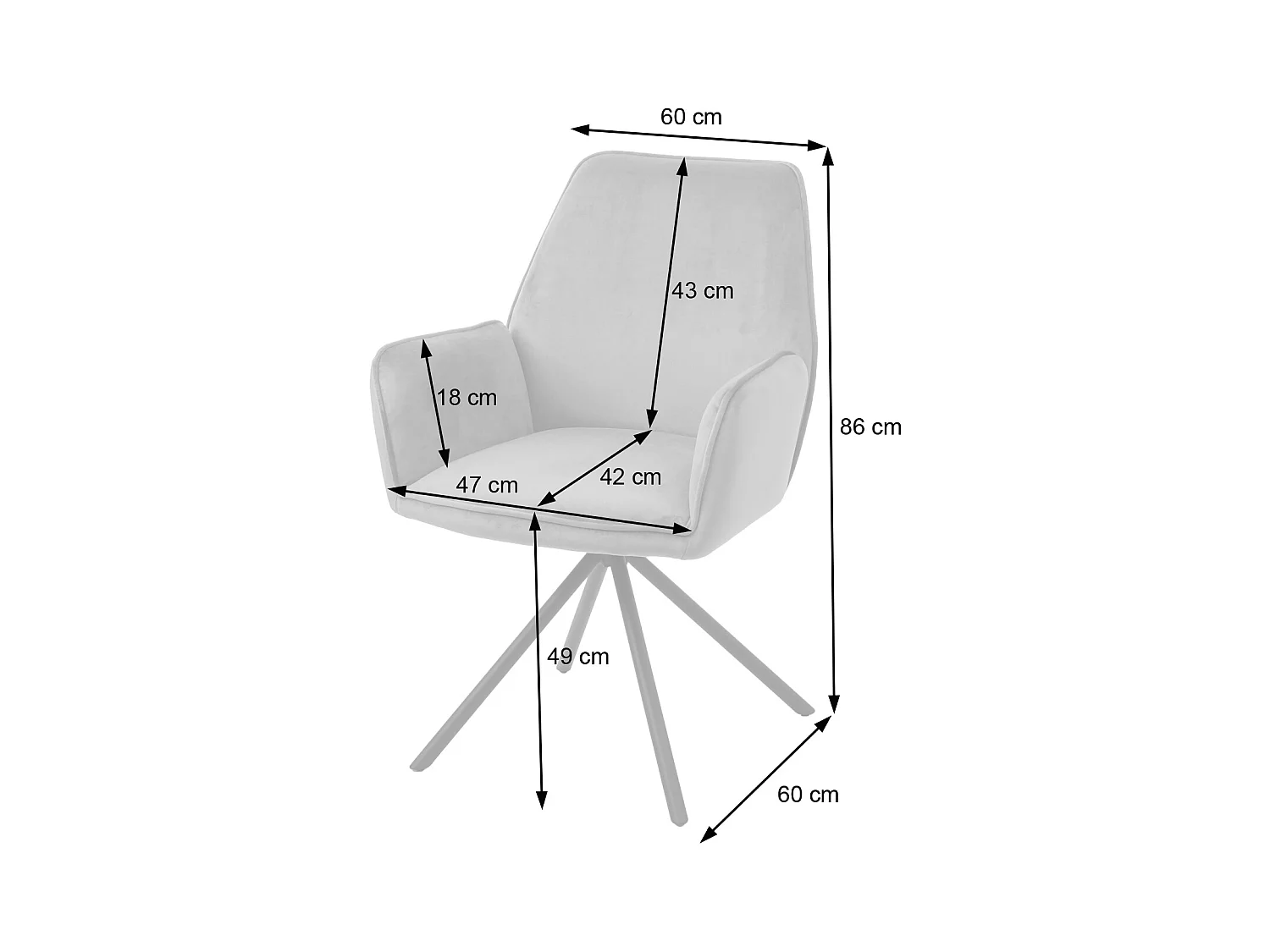 Silla de comedor MCW-G67,  crema-beige, patas negras