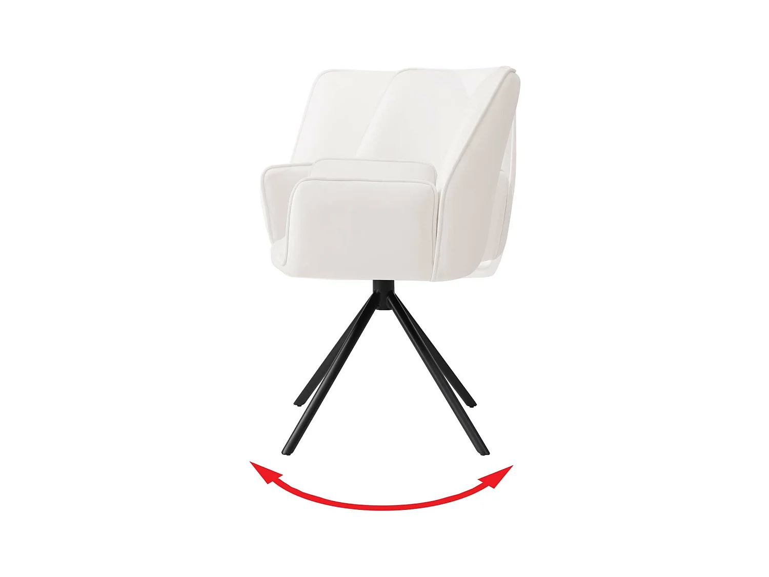 Silla de comedor MCW-G67,  crema-beige, patas negras