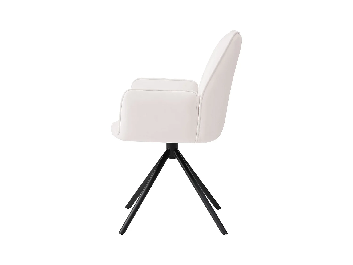 Silla de comedor MCW-G67,  crema-beige, patas negras