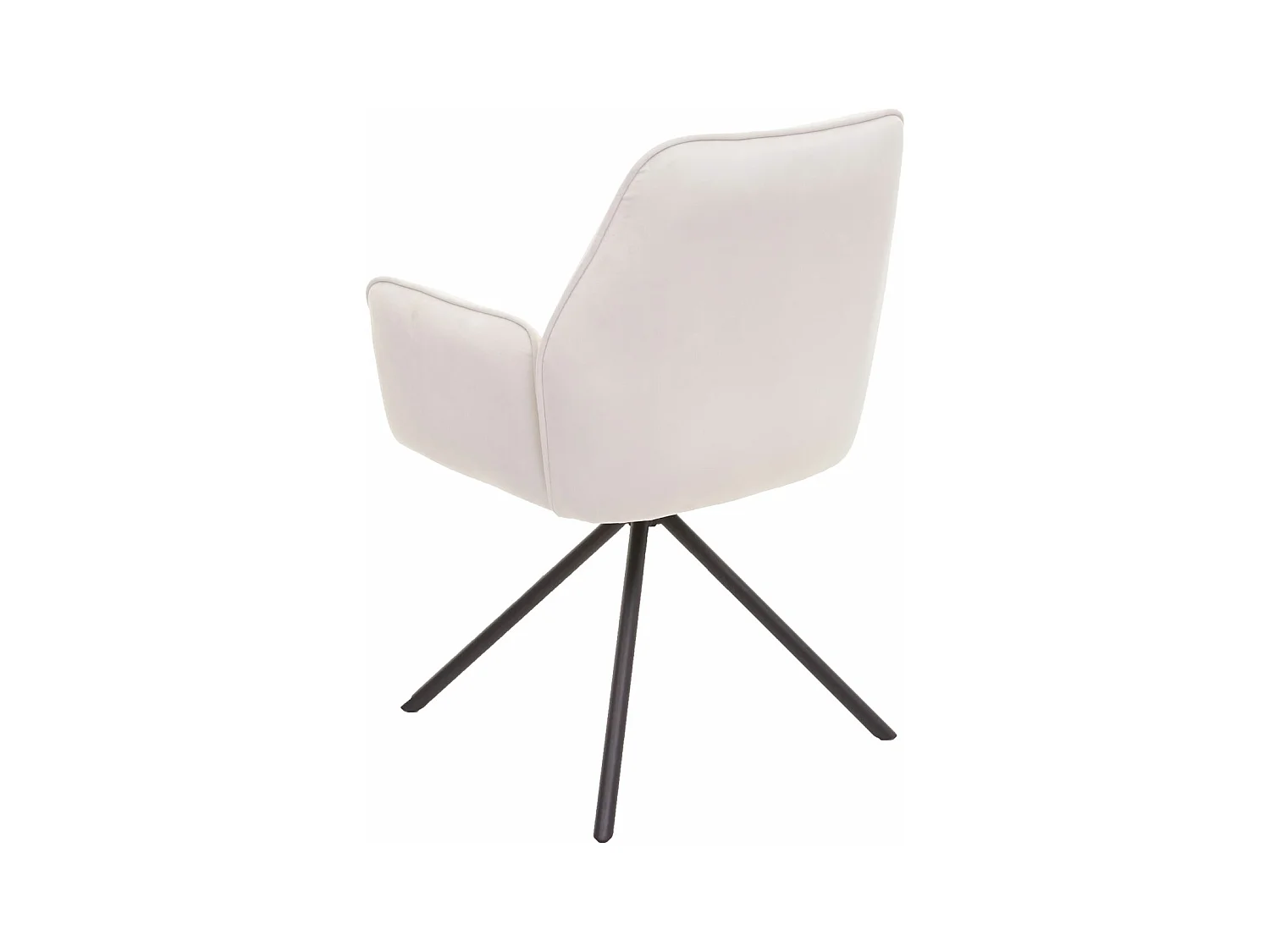 Silla de comedor MCW-G67,  crema-beige, patas negras