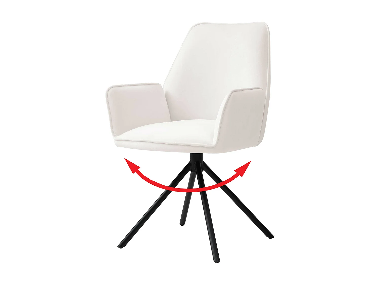 Esszimmerstuhl MCW-G67, Creme-beige, Beine schwarz