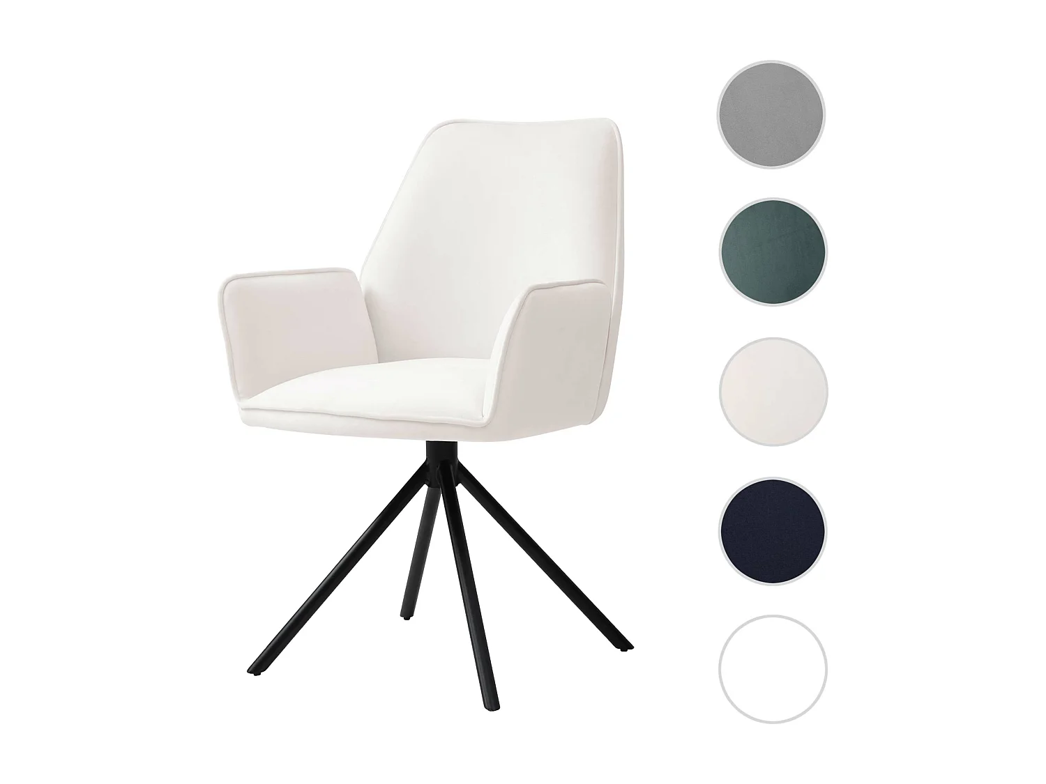 Esszimmerstuhl MCW-G67, Creme-beige, Beine schwarz