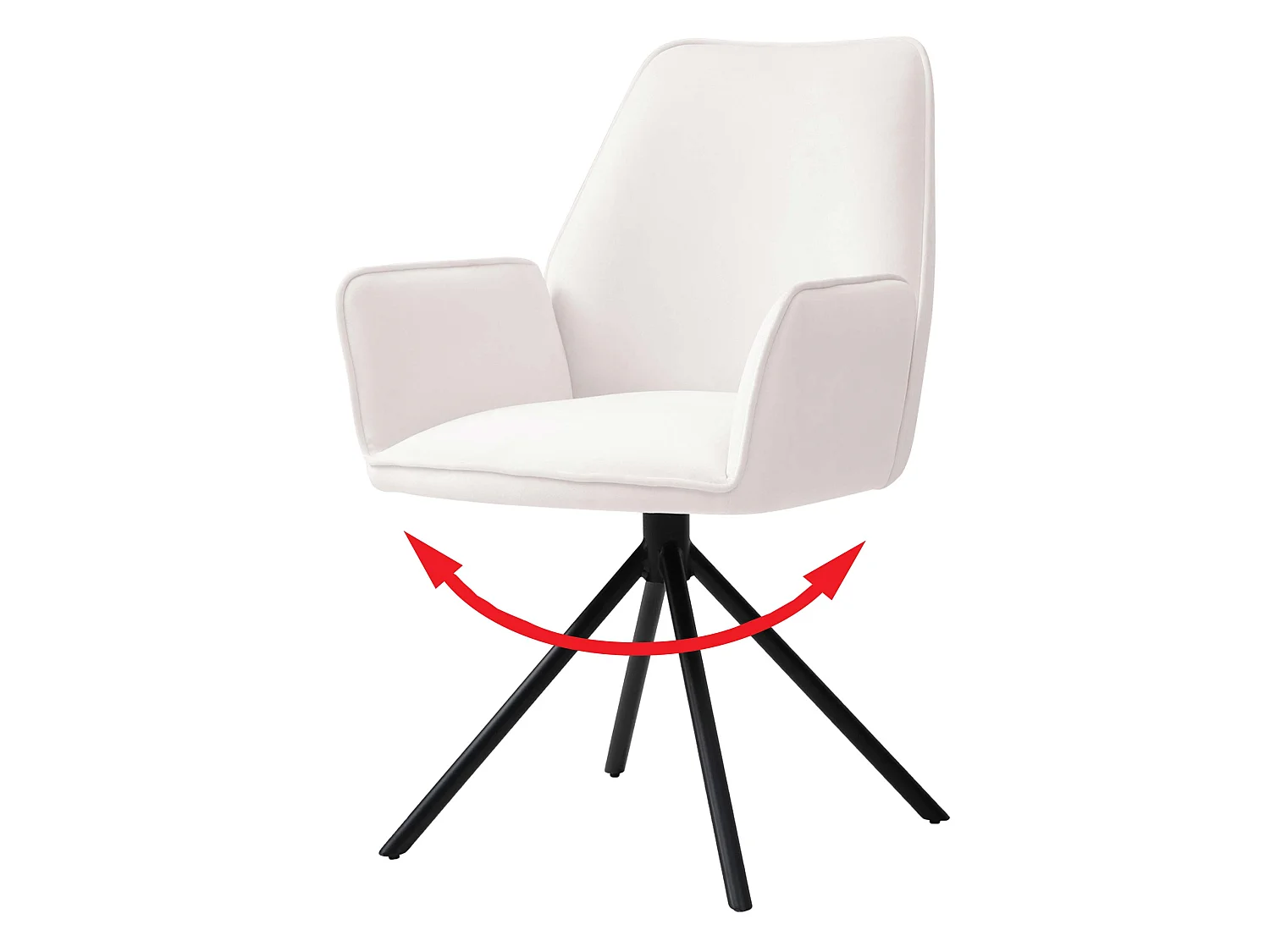 Eetkamerstoel MCW-G67,  crème-beige, zwarte poten