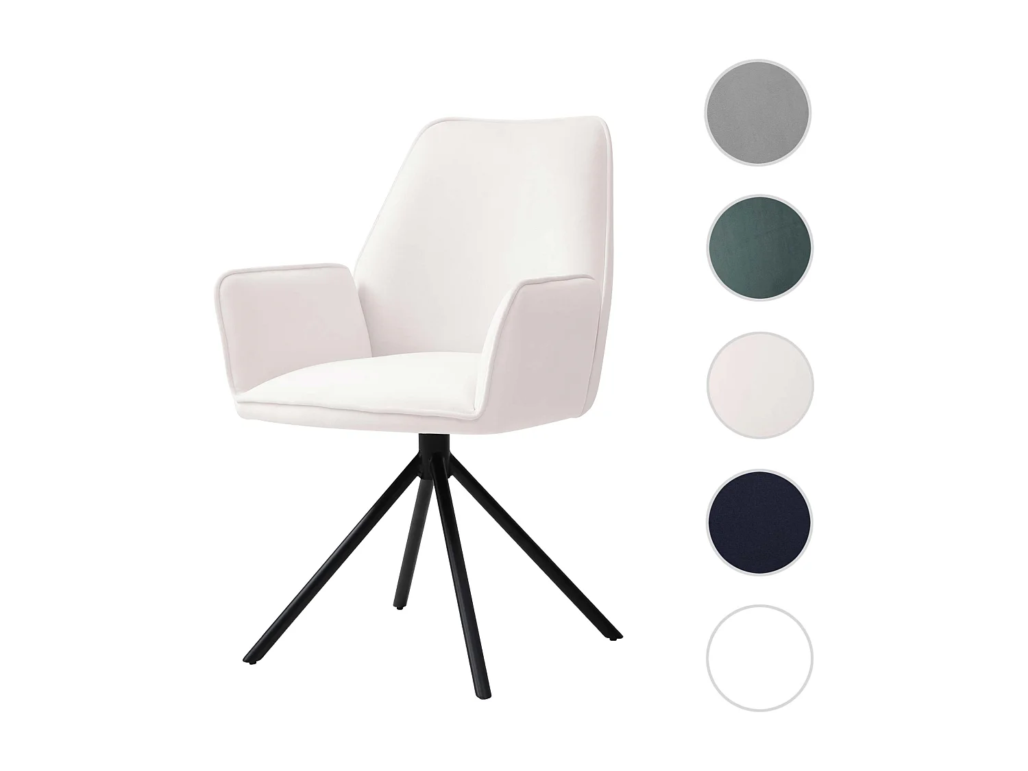 Eetkamerstoel MCW-G67,  crème-beige, zwarte poten