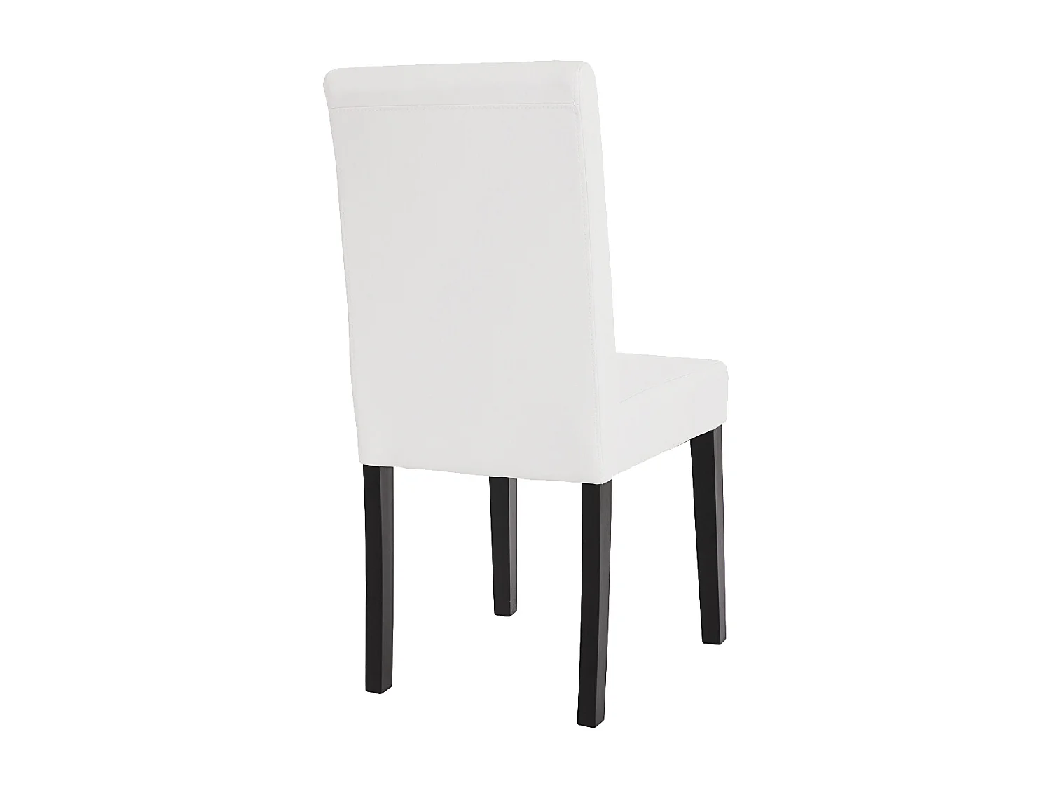 Chaise de salle à manger Littau (lot de 4),  simili-cuir, blanc mat, pieds foncés