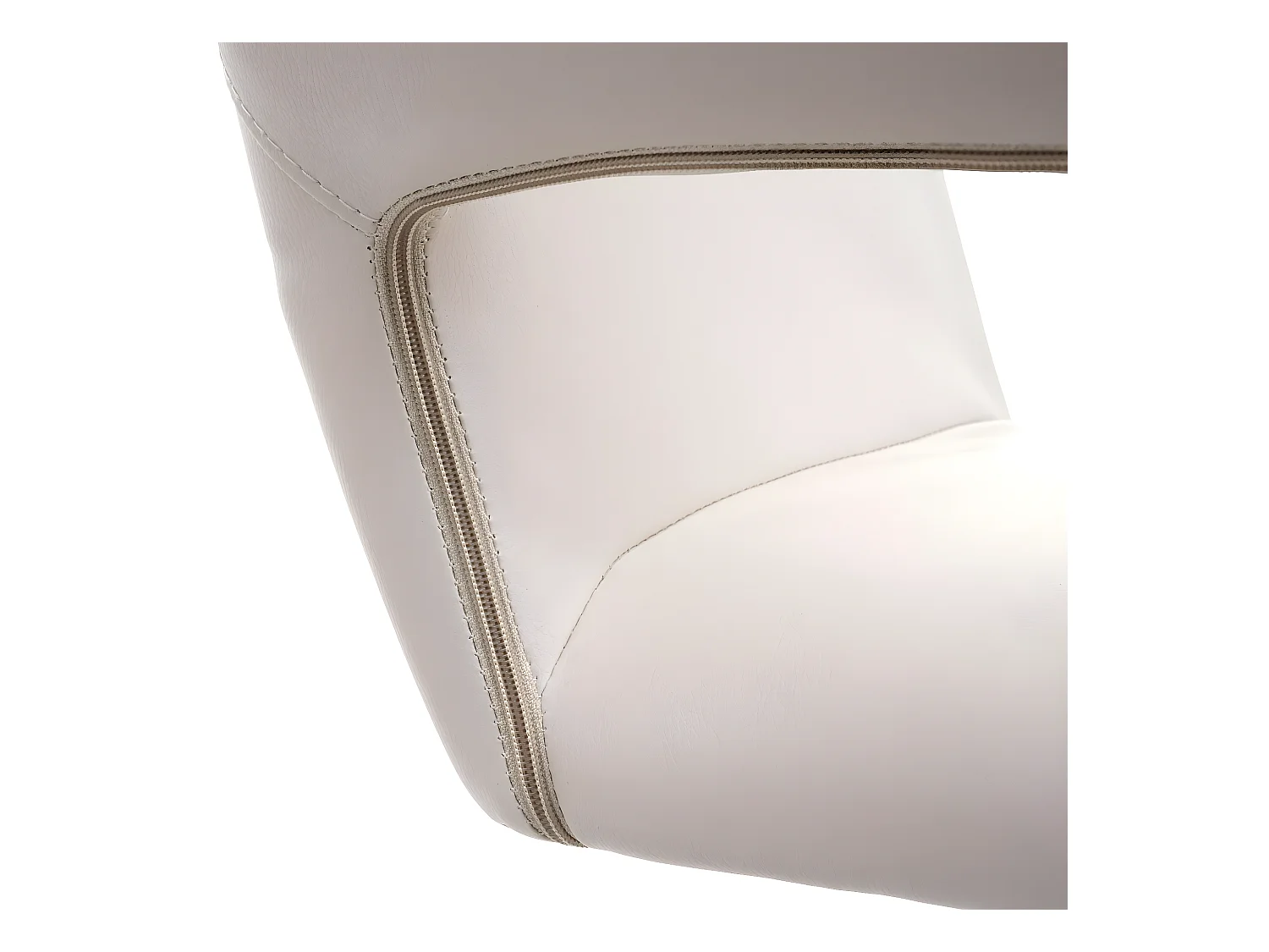 Chaise de salle à manger MCW-A50 IV (lot de 6),  similicuir crème, pied noir