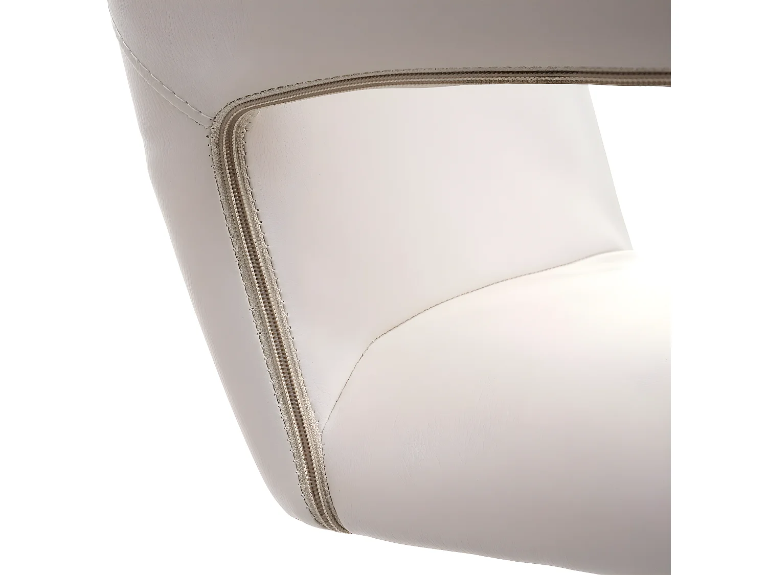 Chaise de salle à manger MCW-A50 IV (lot de 6),  similicuir crème, pied noir