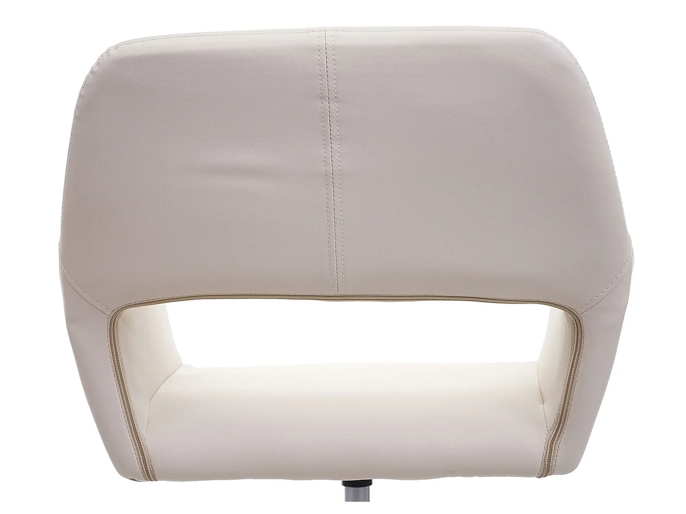 Krzesło do jadalni MCW-A50 IV (zestaw 6 sztuk),  imitacja skóry, kremowy, czarna podstawa