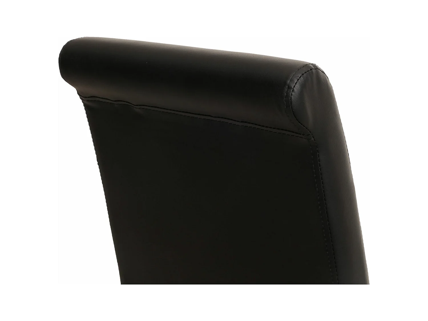 Eetkamerstoel M37 (set van 6),  kunstleer mat, zwart, lichtgekleurde poten