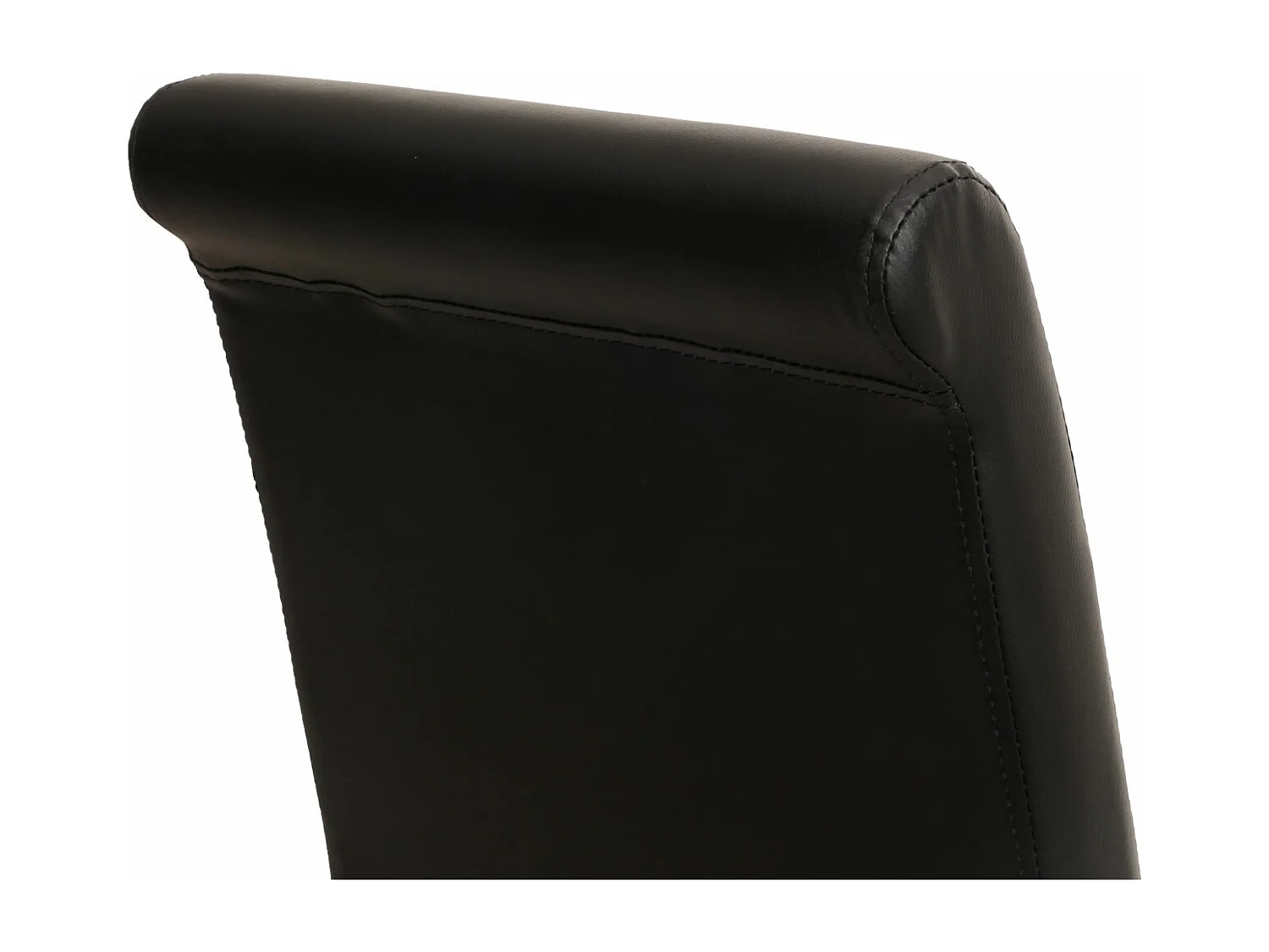 Chaise de salle à manger M37 (lot de 6),  similicuir mat, noir, pieds clairs