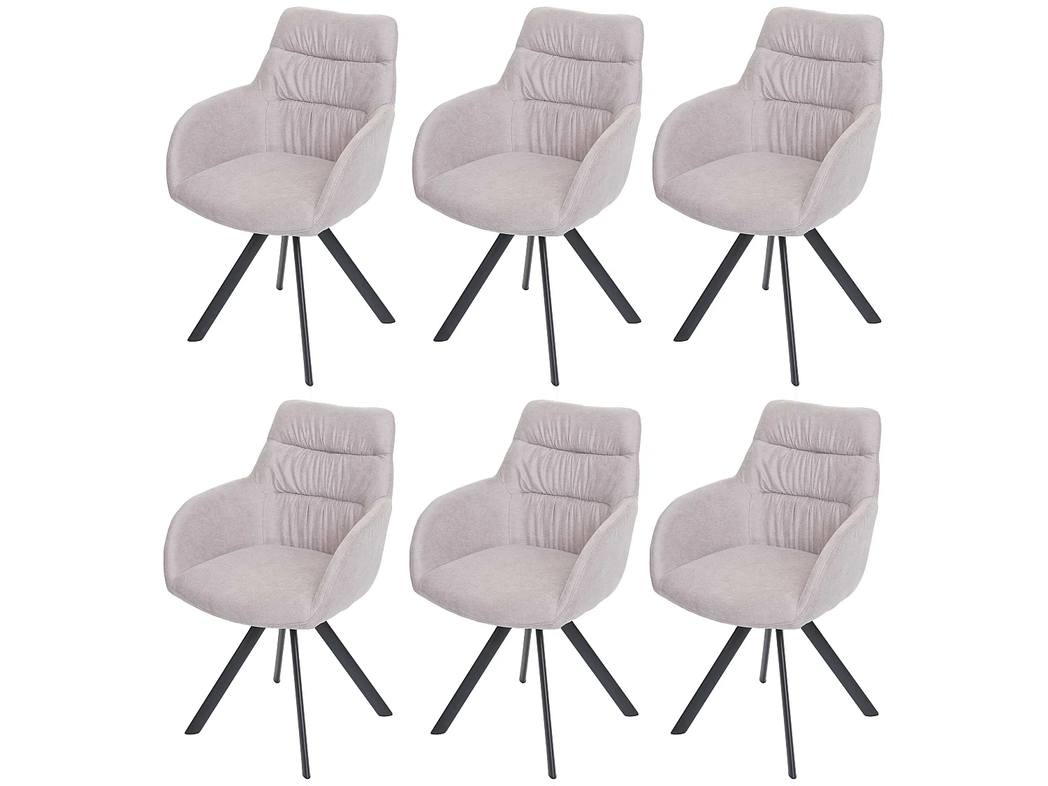 Chaise de salle à manger MCW-J69 (lot de 6),  crème-beige